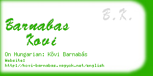 barnabas kovi business card