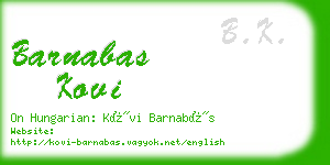 barnabas kovi business card